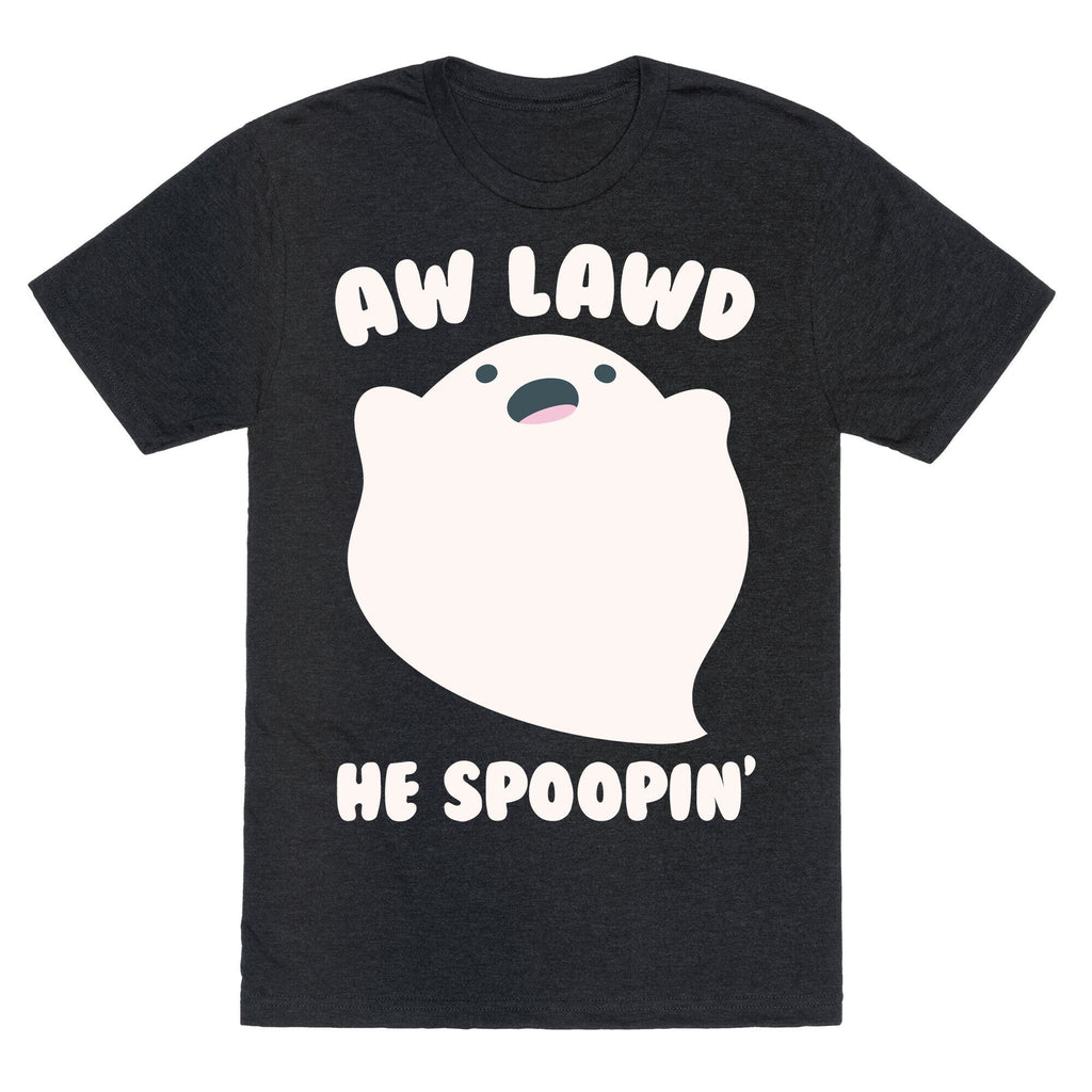 Aw Lawd He Spoopin' Ghost Parody White Print Triblend T-Shirts, Hoodie, Sweatshirt - T-Shirt, Sweatshirt, Hoodie