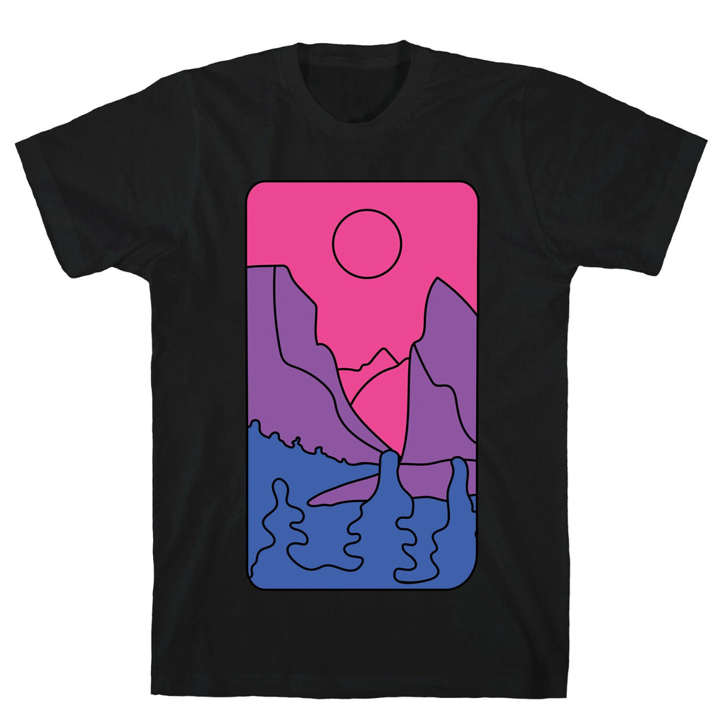 Groovy Pride Flag Landscapes: Bi Flag Style001 T-Shirts, Hoodie, Sweatshirt - T-Shirt, Sweatshirt, Hoodie