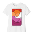 Groovy Pride Flag Landscapes: Lesbian Flag Cotton T-Shirts, Hoodie, Sweatshirt - T-Shirt, Sweatshirt, Hoodie