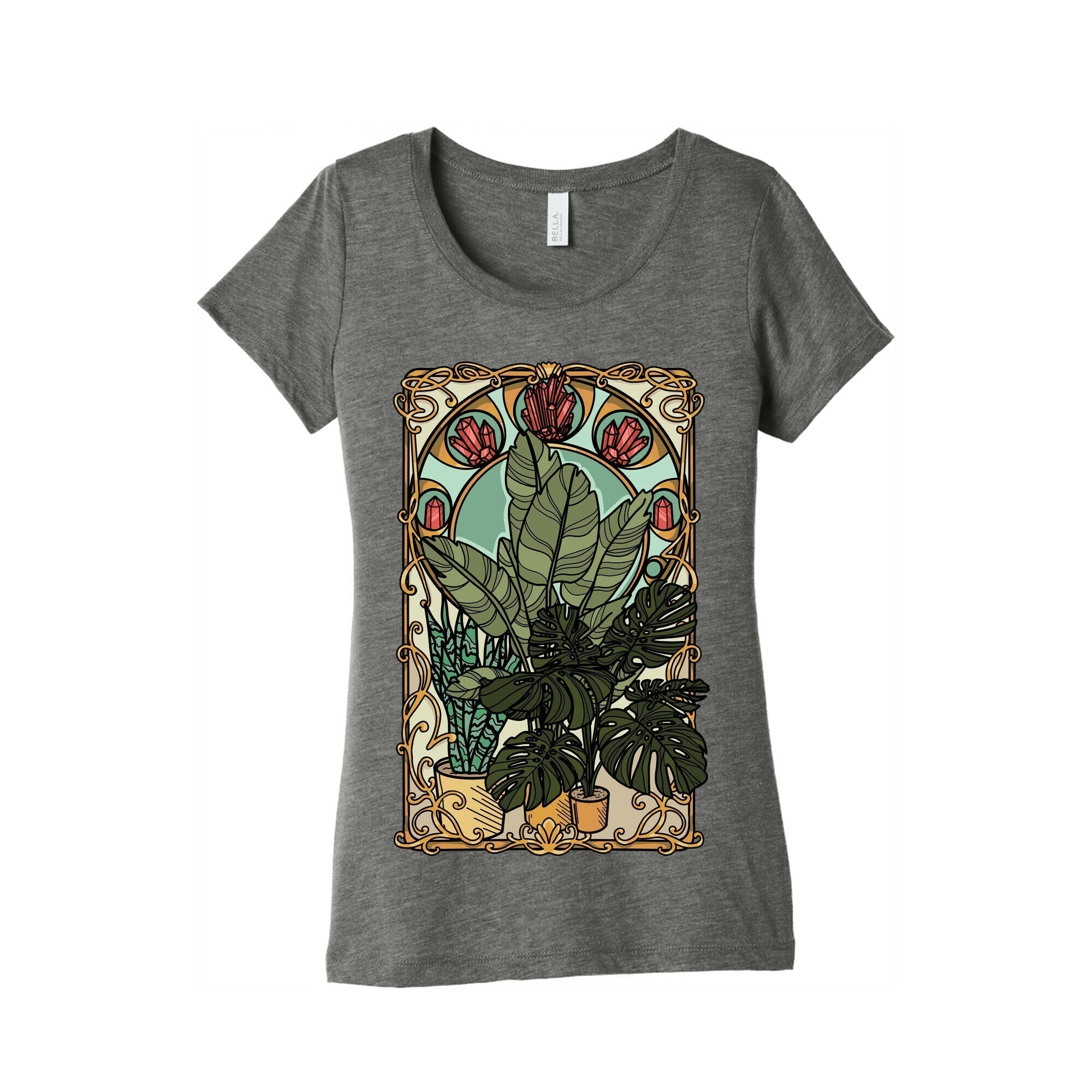 Art Nouveau House Plants Triblend T-Shirts, Hoodie, Sweatshirt - T-Shirt, Sweatshirt, Hoodie