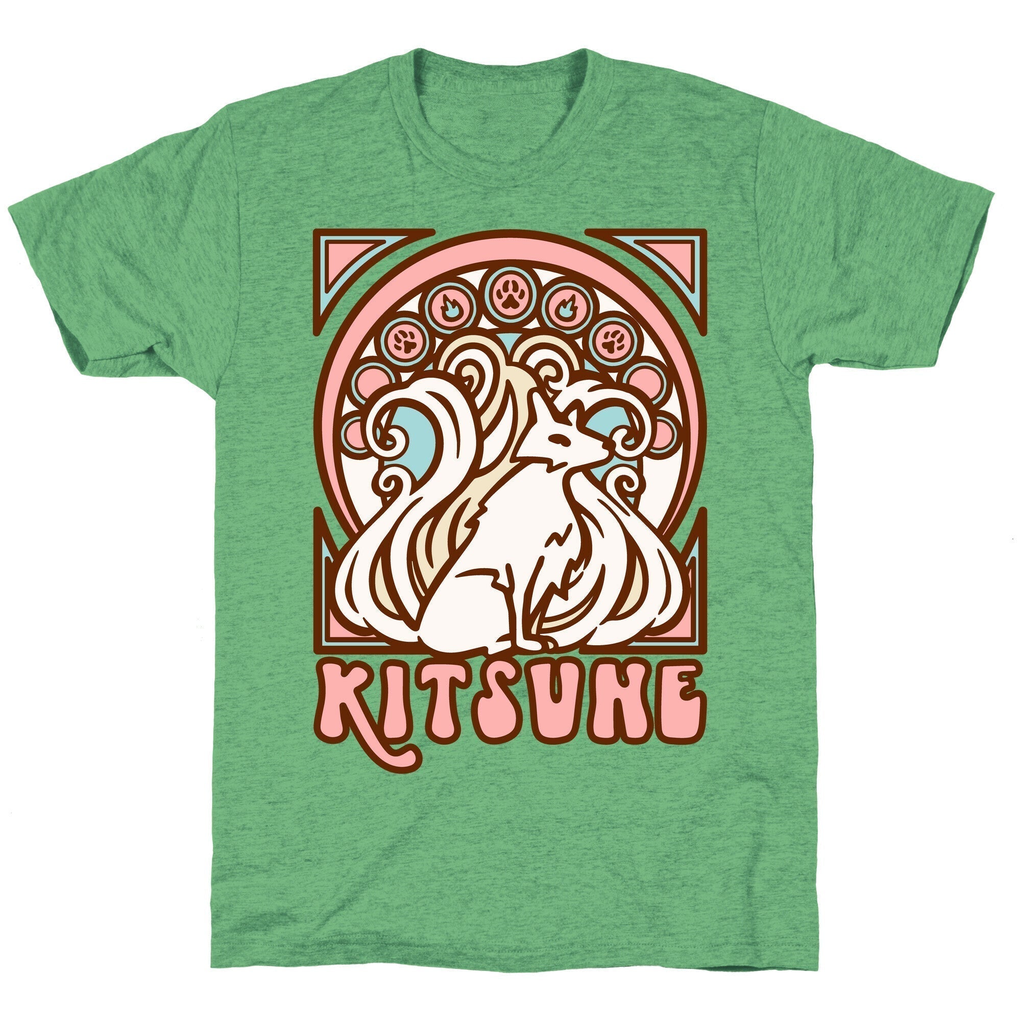 Art Nouveau Kitsune Triblend T-Shirts, Hoodie, Sweatshirt - T-Shirt, Sweatshirt, Hoodie