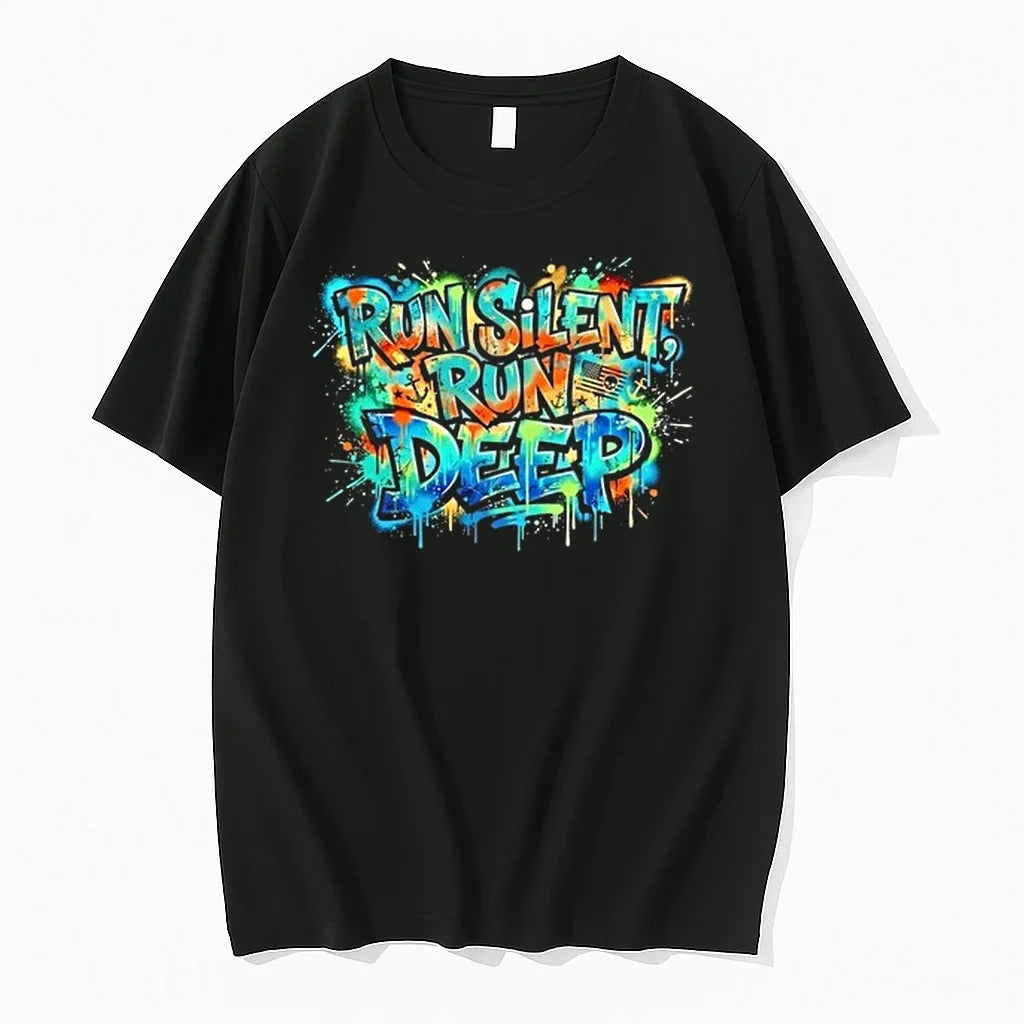 Run Silent Run Deep Vibrant Graffiti 0 Tshirts Sweater Unisex T-shirt, Sweatshirt, Hoodie, Long Sleeve Tee - T-Shirt, Sweatshirt, Hoodie