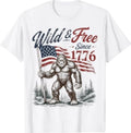 Patriotic Bigfoot Wild and Free Since 1776 4th of July T-Shirt Unisex T-shirt, Sweatshirt, Hoodie, Long Sleeve Tee - T-Shirt, Sweatshirt, Hoodie