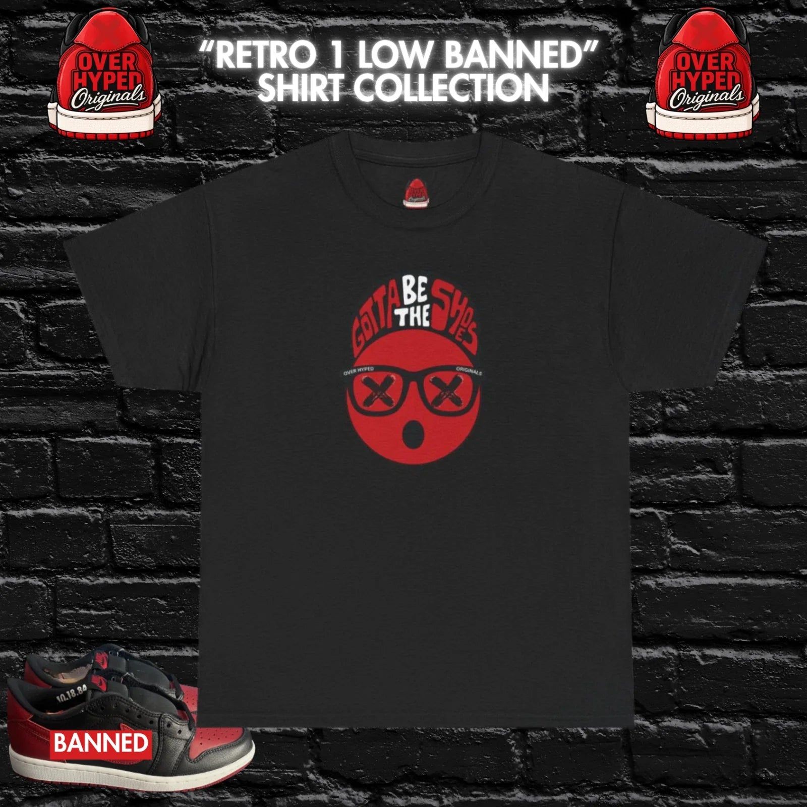 Shirt to match Retro 1 Low Banned OG Matching  Streetwear Black/Red-Xshoes Unisex T-shirt, Sweatshirt, Hoodie, Long Sleeve Tee - T-Shirt, Sweatshirt, Hoodie