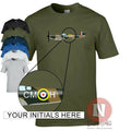 Personalised Spitfire t-shirt Mk1 Battle of Britian WW2 RAF - add your initials Unisex T-shirt, Sweatshirt, Hoodie, Long Sleeve Tee - T-Shirt, Sweatshirt, Hoodie