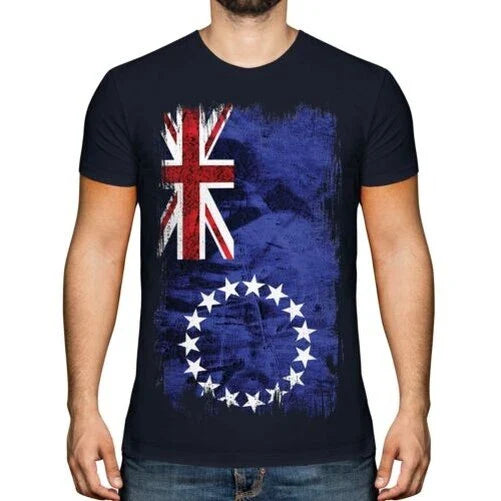 Cook Islands Grunge Flag T-Shirt T-Shirt Top Football Gift Clothes Unisex T-shirt, Sweatshirt, Hoodie, Long Sleeve Tee - T-Shirt, Sweatshirt, Hoodie