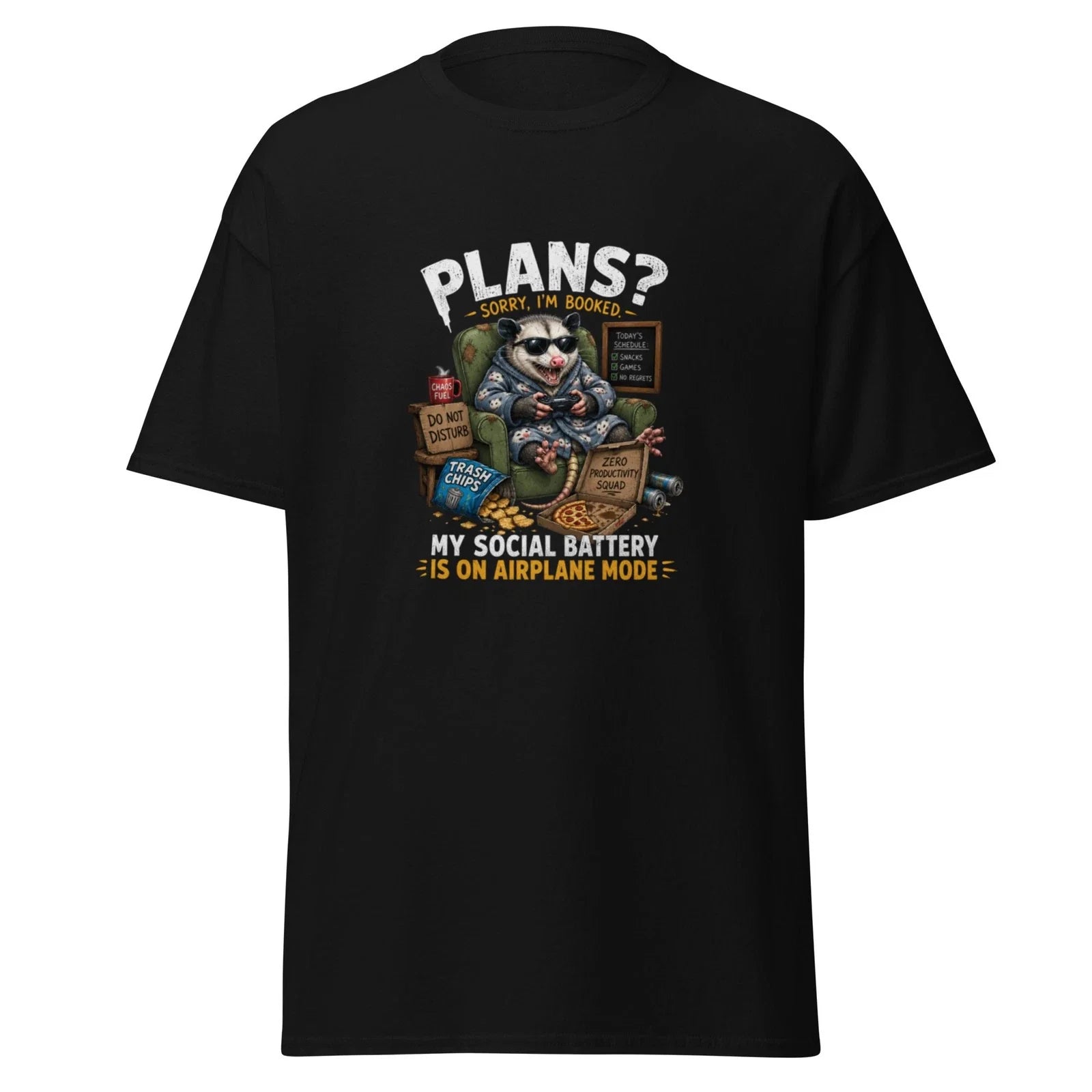 Social Battery Possum classic tee Unisex T-shirt, Sweatshirt, Hoodie, Long Sleeve Tee - T-Shirt, Sweatshirt, Hoodie