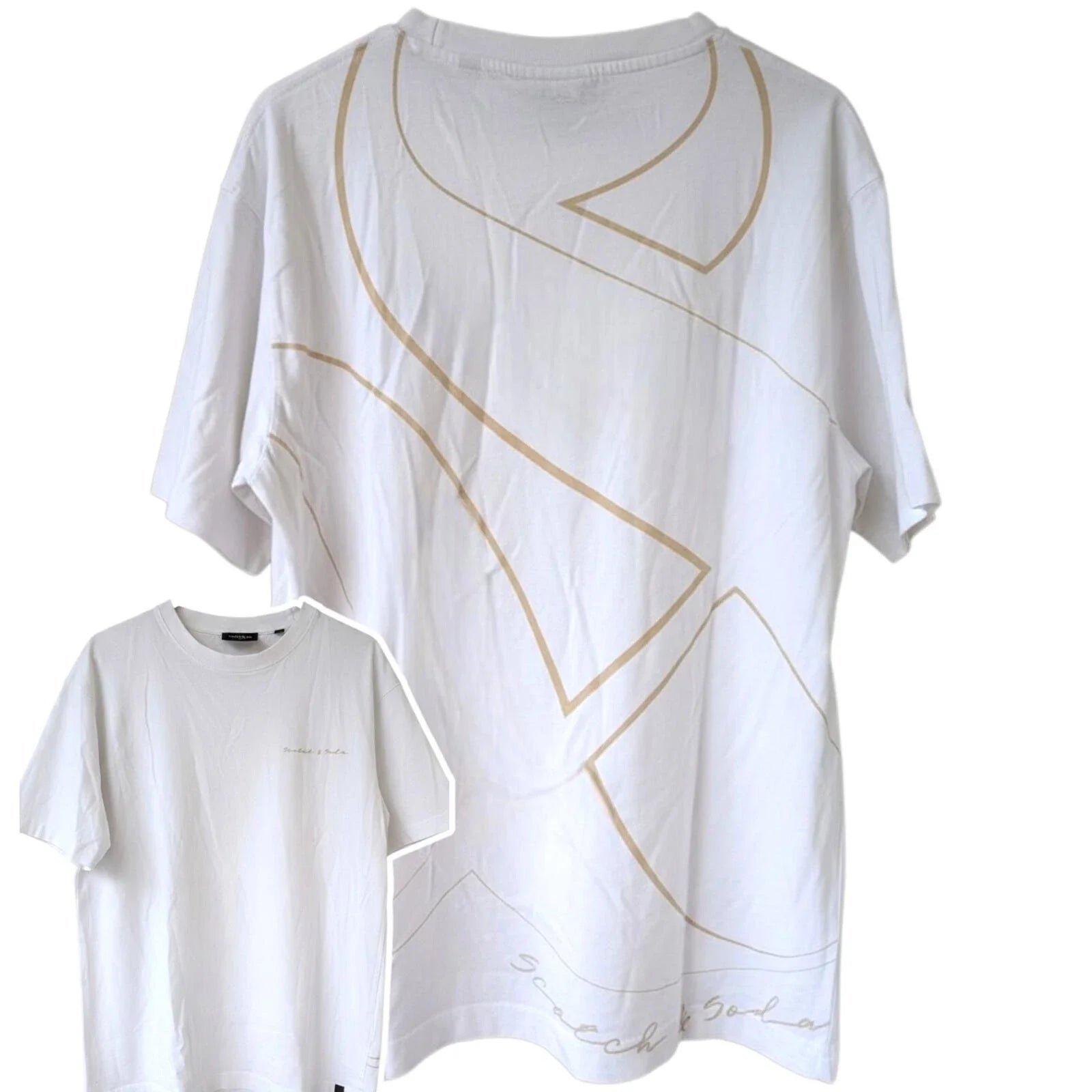 Scotch & Soda Shirt Medium White Amsterdam Graphic Mens T-Shirt 21x27 Streetwear Unisex T-shirt, Sweatshirt, Hoodie, Long Sleeve Tee - T-Shirt, Sweatshirt, Hoodie