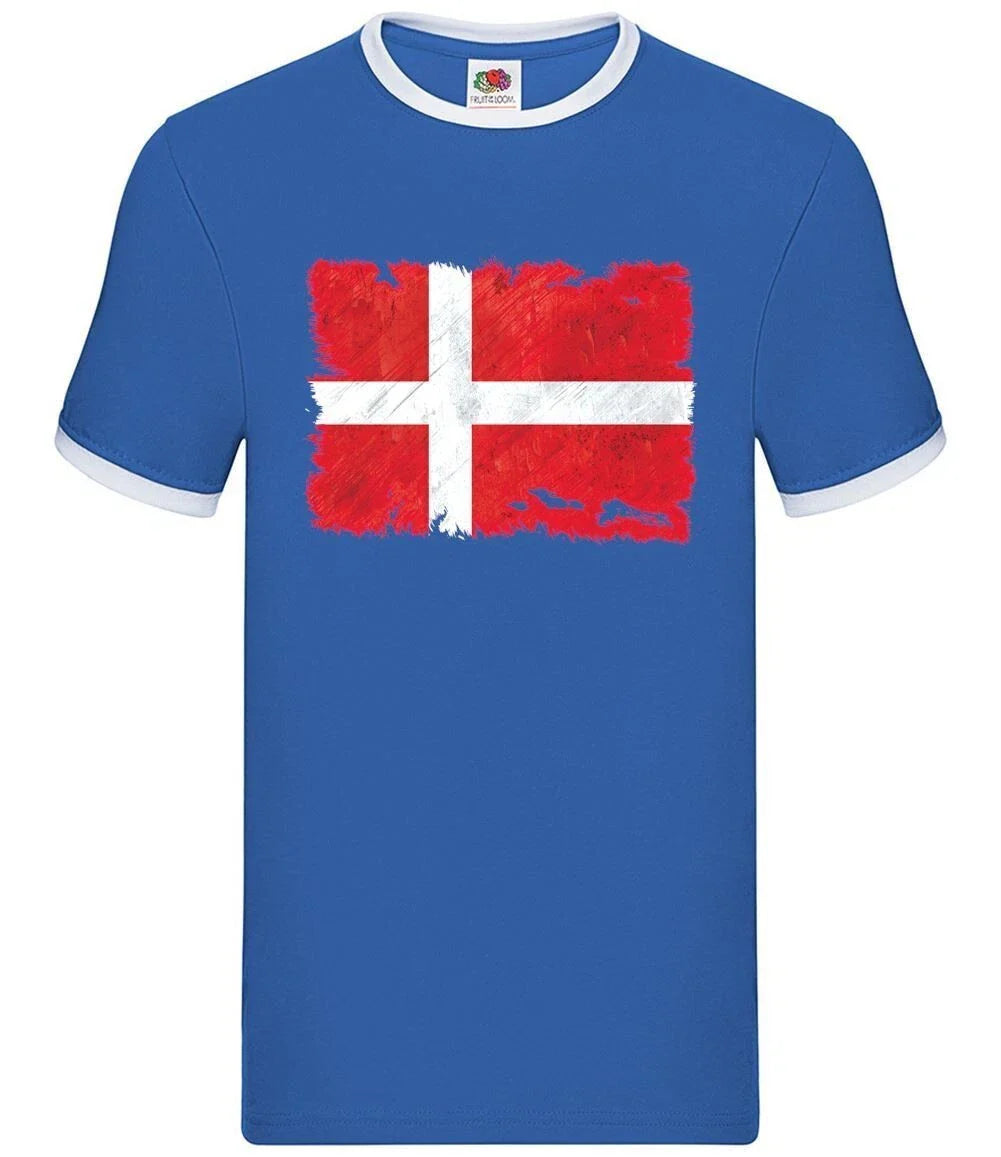 Denmark Grunge Flag - Men Contrast - Danish Dane Flags Live Love Born Unisex T-shirt, Sweatshirt, Hoodie, Long Sleeve Tee - T-Shirt, Sweatshirt, Hoodie