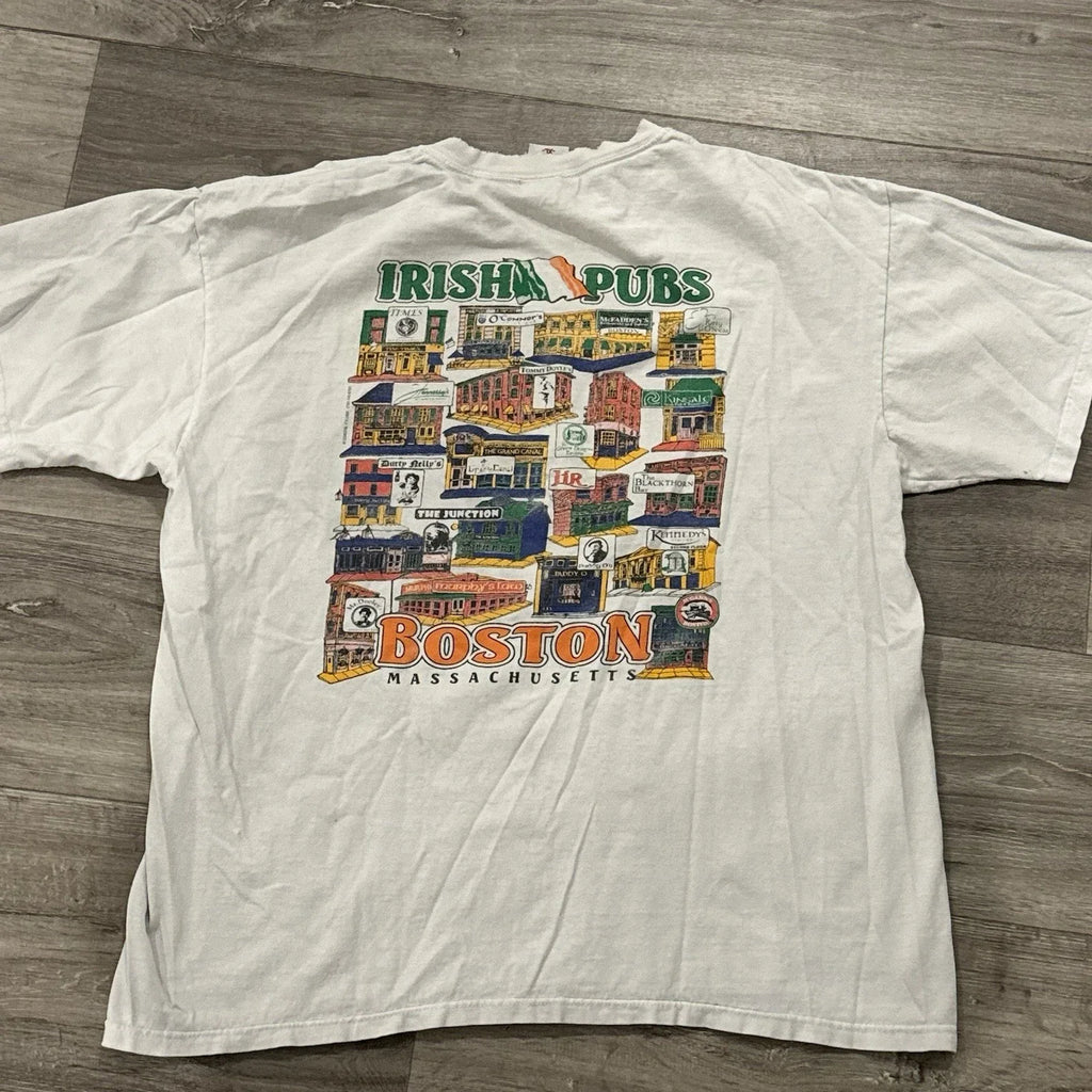 VINTAGE Irish pubs In Boston TEE SHIRT beer shirt Mens XL Unisex T-shirt, Sweatshirt, Hoodie, Long Sleeve Tee - T-Shirt, Sweatshirt, Hoodie