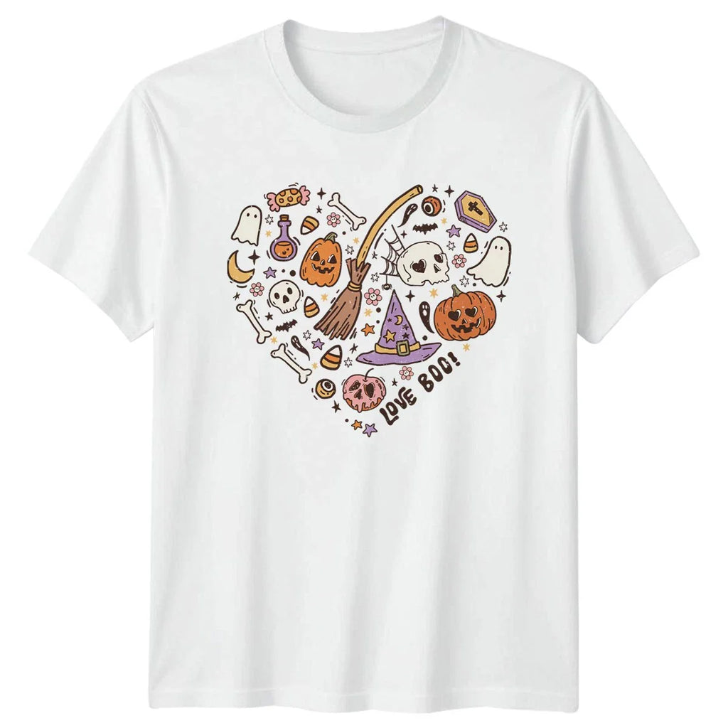 Love Boo T-Shirt Spooky Aesthetic Halloween Halloween Gift For Him And Her Unisex T-shirt, Sweatshirt, Hoodie, Long Sleeve Tee - T-Shirt, Sweatshirt, Hoodie
