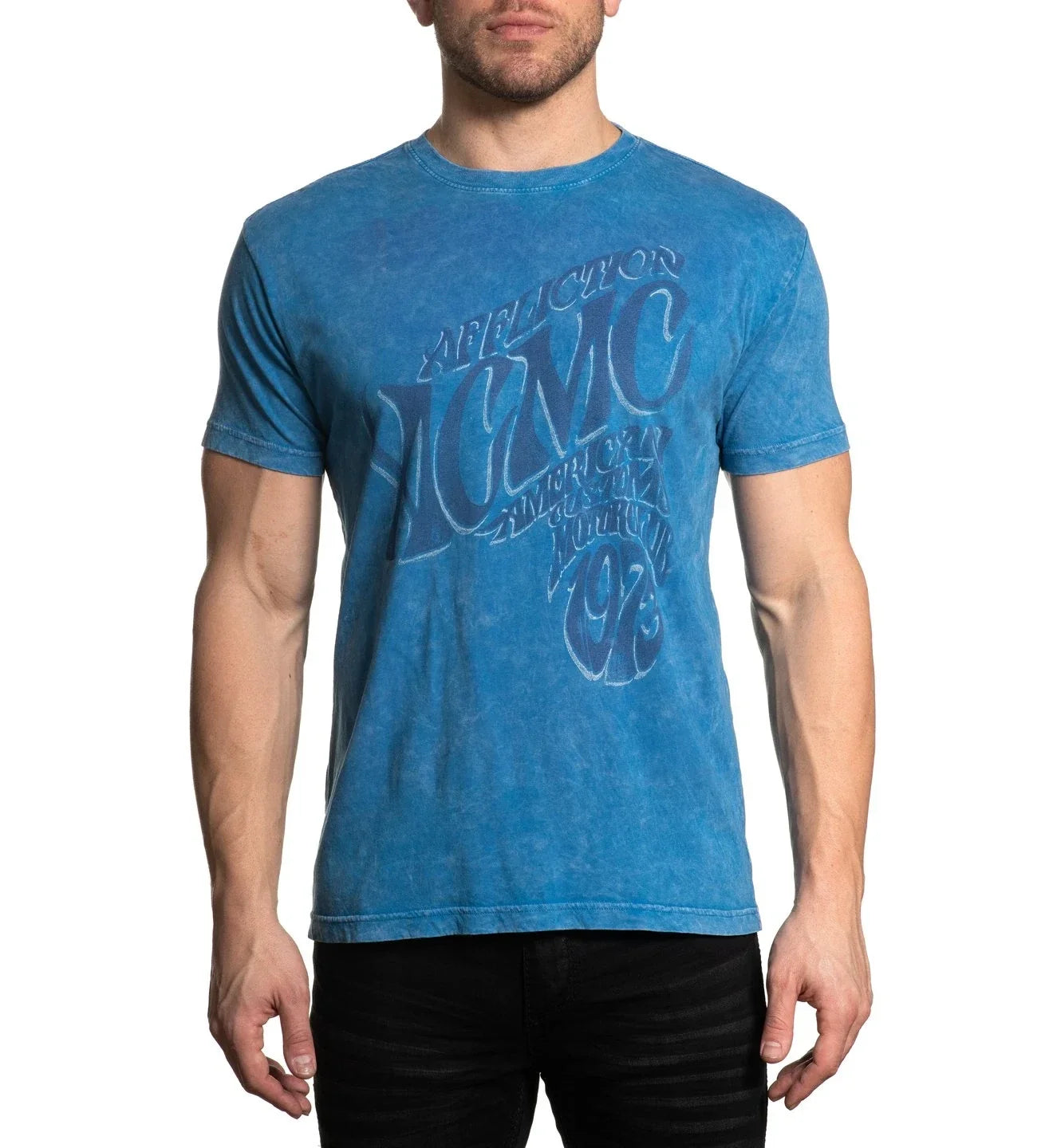AFFLICTION FILLMORE Men's T-shirt Blue Biker MMA Unisex T-shirt, Sweatshirt, Hoodie, Long Sleeve Tee - T-Shirt, Sweatshirt, Hoodie