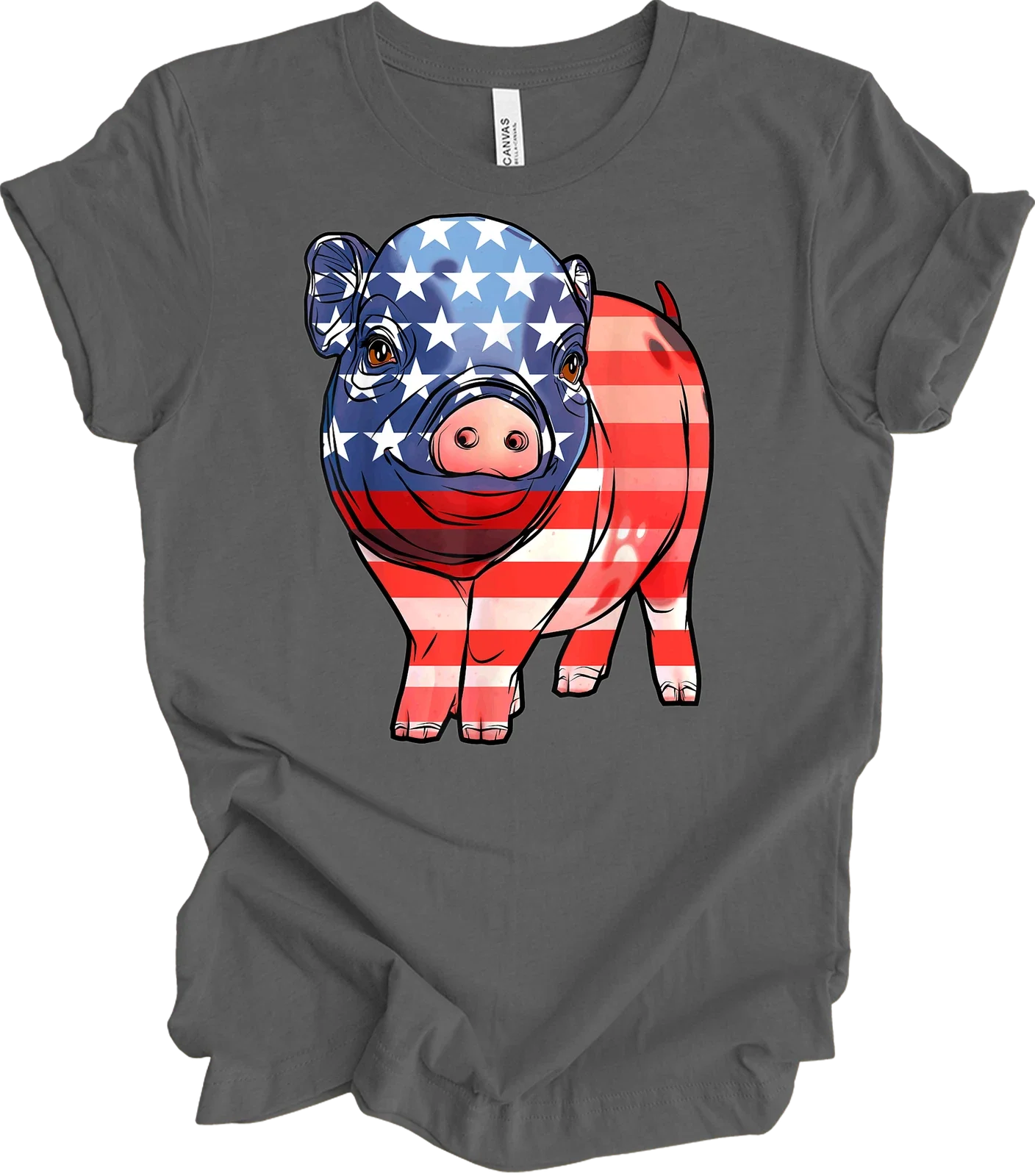American Flag Pig Farmer T-Shirt US Patriotic Pig Farm Animal 4th of July Gift Unisex T-shirt, Sweatshirt, Hoodie, Long Sleeve Tee - T-Shirt, Sweatshirt, Hoodie