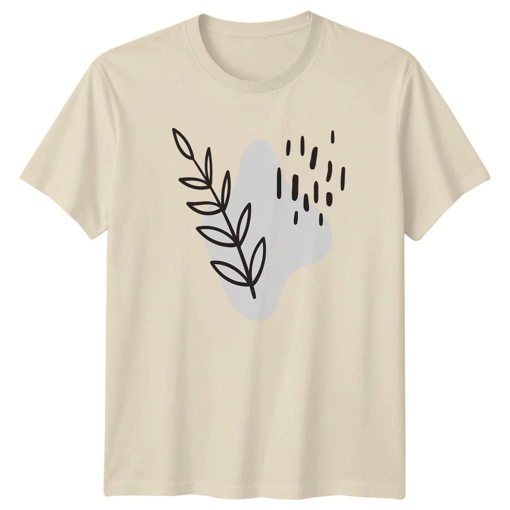 Minimalist Abstract Leaf Branch Organic T-Shirt Botanical Nature Birthday Gift Unisex T-shirt, Sweatshirt, Hoodie, Long Sleeve Tee - T-Shirt, Sweatshirt, Hoodie