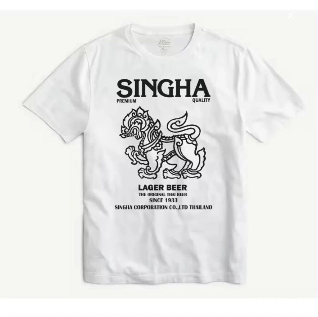 Popular teenagers' short-sleeved shirts, Singha beer, Thai cotton. summer wear Unisex T-shirt, Sweatshirt, Hoodie, Long Sleeve Tee - T-Shirt, Sweatshirt, Hoodie