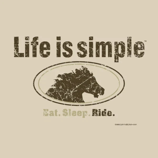 Horse T-shirt Size S 2XL NWT Life is Simple Ride New Beige Cotton Ts Unisex T-shirt, Sweatshirt, Hoodie, Long Sleeve Tee - T-Shirt, Sweatshirt, Hoodie