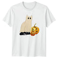 Cute Ghost Cat And Spooky T-Shirt Ghost Cat Jack O Lantern Halloween Gift Unisex T-shirt, Sweatshirt, Hoodie, Long Sleeve Tee - T-Shirt, Sweatshirt, Hoodie