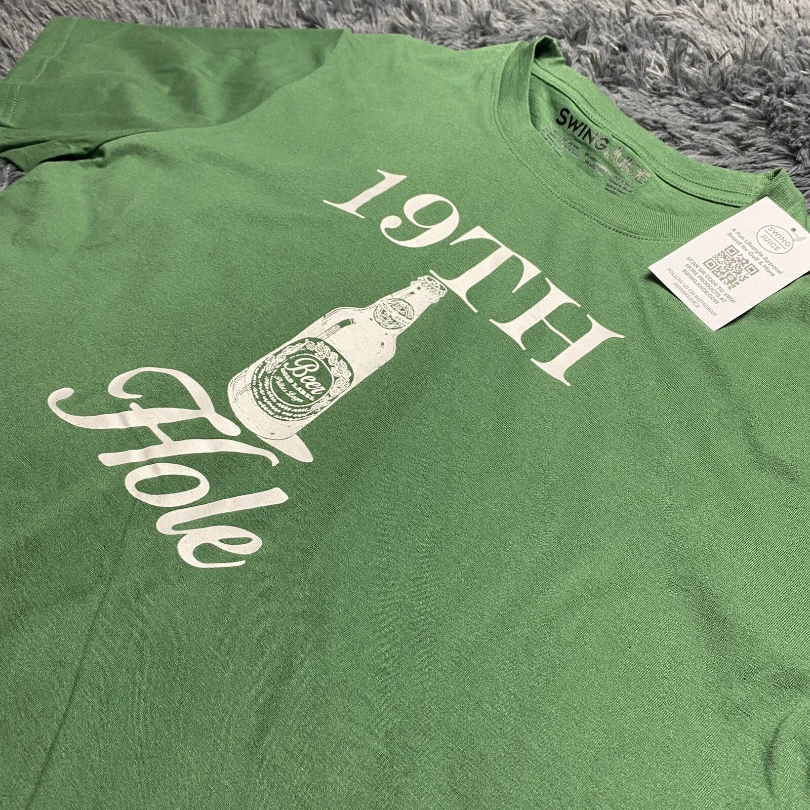 Swing Juice Mens Funny 19th Hole Beer Golf T Shirt Short Sleeve Green Sz XL NWT Unisex T-shirt, Sweatshirt, Hoodie, Long Sleeve Tee - T-Shirt, Sweatshirt, Hoodie