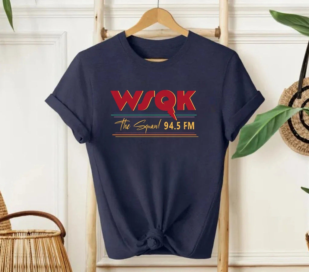 WSQK The Squark TV Parody T-Shirt - Vintage Hawkins Indiana Ratio Unisex Tee Top Unisex T-shirt, Sweatshirt, Hoodie, Long Sleeve Tee - T-Shirt, Sweatshirt, Hoodie