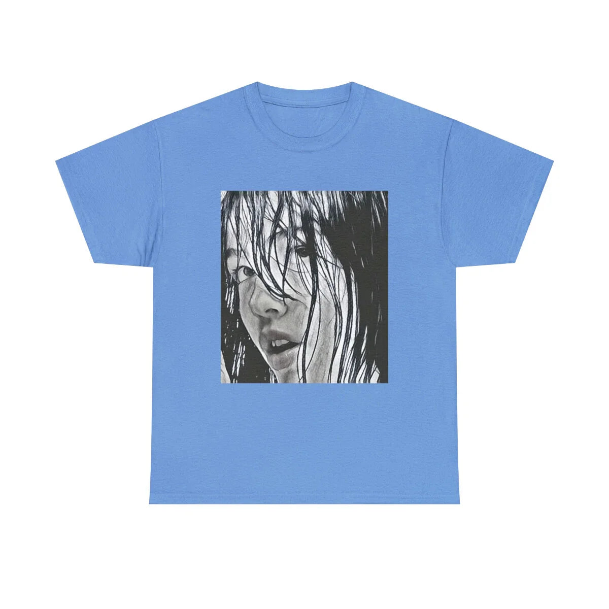Black & White Drawing of Woman Unisex Heavy Cotton Aesthetic T-Shirt Unisex T-shirt, Sweatshirt, Hoodie, Long Sleeve Tee - T-Shirt, Sweatshirt, Hoodie