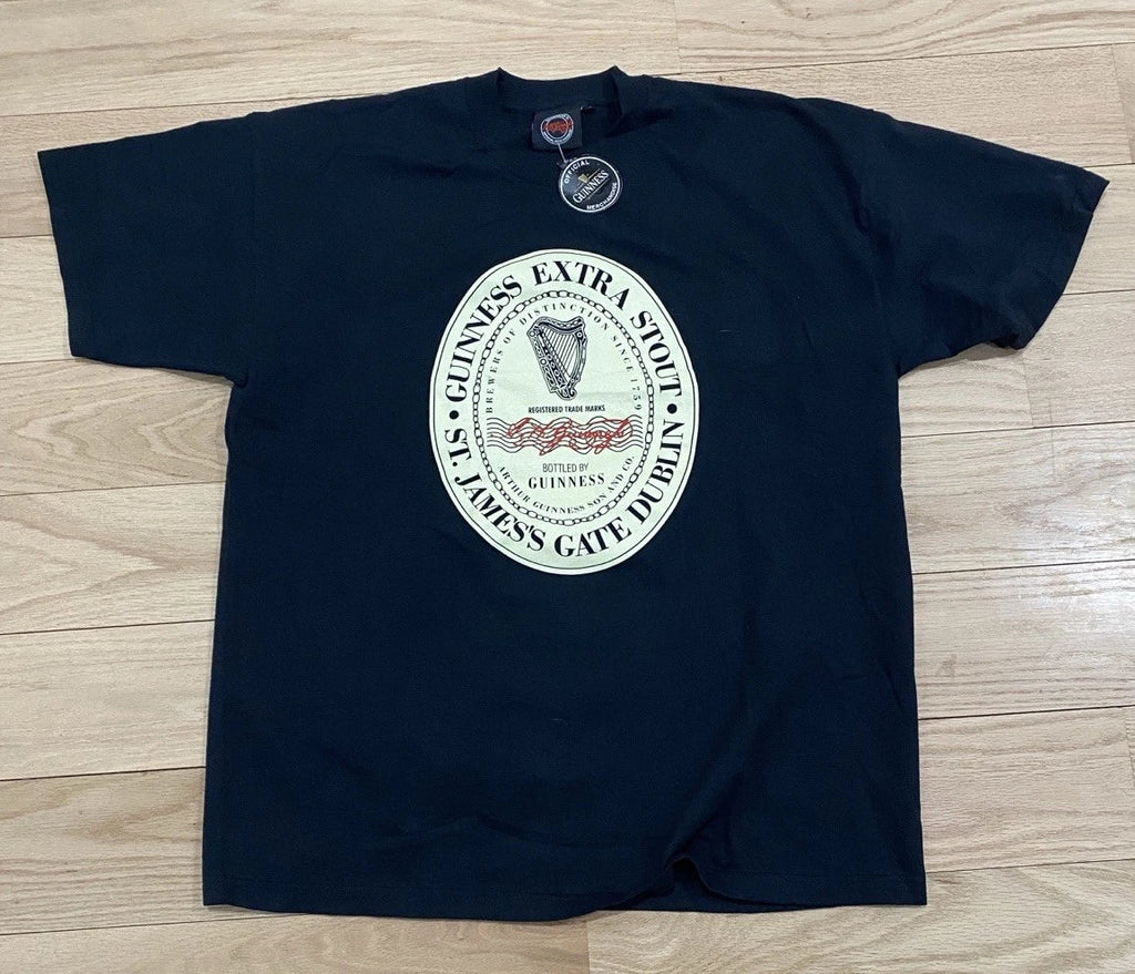NWT VTG Guinness Extra Stout Beer Merchandise Black Official T-Shirt XXL-Ireland Unisex T-shirt, Sweatshirt, Hoodie, Long Sleeve Tee - T-Shirt, Sweatshirt, Hoodie