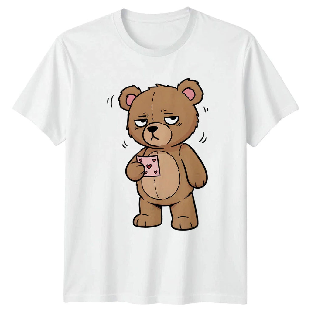 Tired Bear Holding Tiny Heart T-Shirt Valentines Humor Valentines Day Unisex T-shirt, Sweatshirt, Hoodie, Long Sleeve Tee - T-Shirt, Sweatshirt, Hoodie