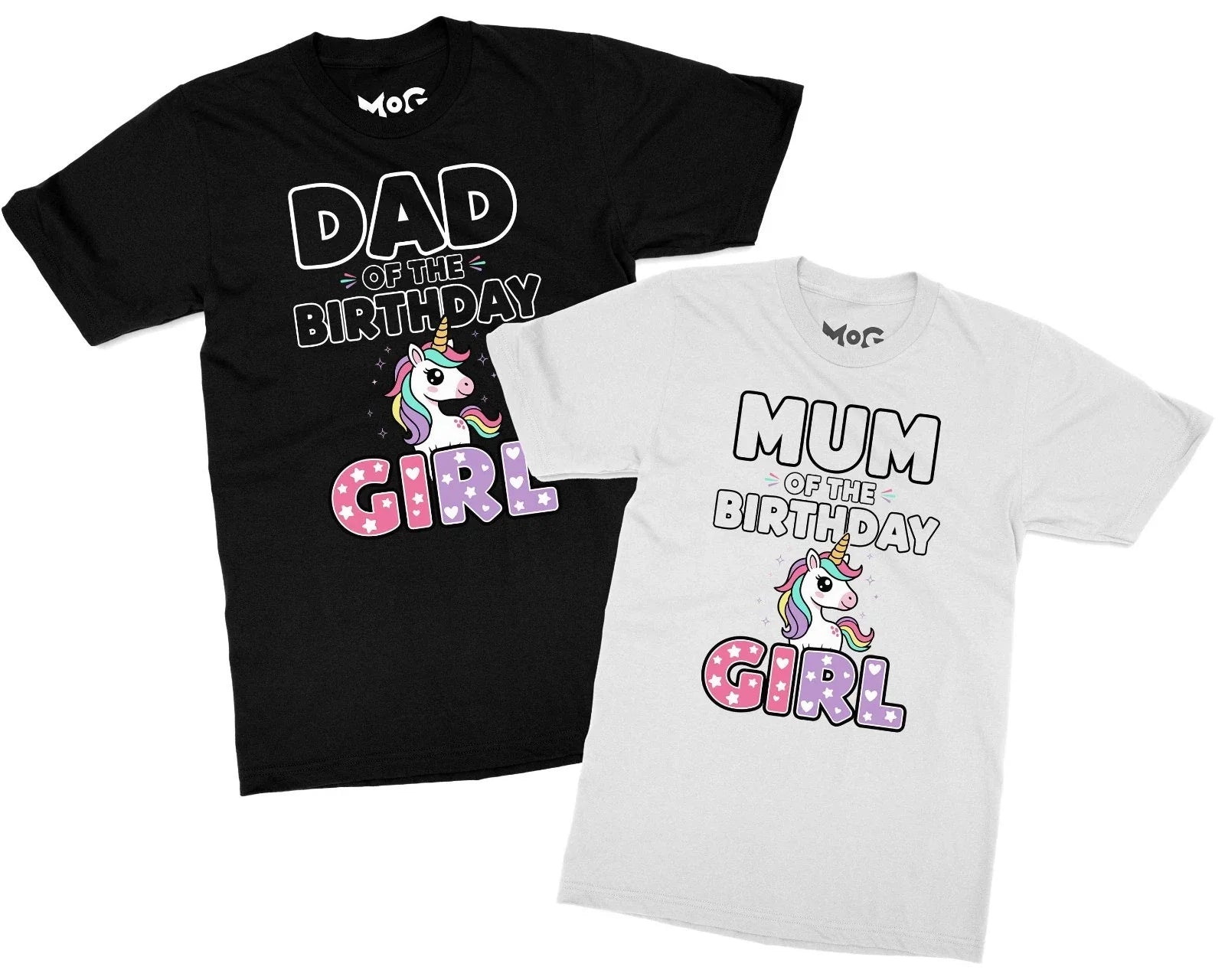 Dad Mum of the Birthday Girl T-shirt Unicorn Family Tee Proud Parents Party Top Unisex T-shirt, Sweatshirt, Hoodie, Long Sleeve Tee - T-Shirt, Sweatshirt, Hoodie