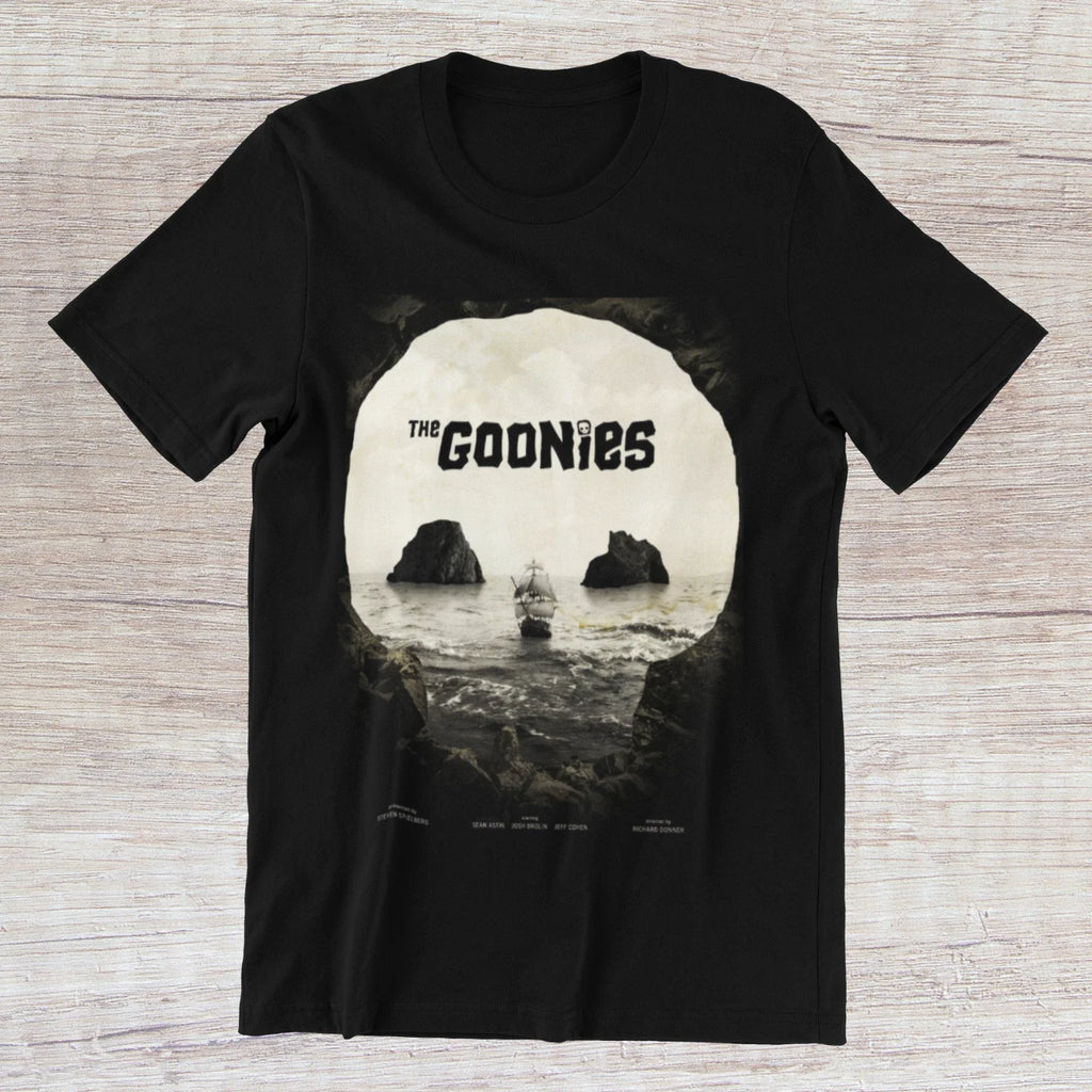 The Goonies T-Shirt Rare 1985 Movie Poster Art on a Quality Ring Spun Cotton Tee Unisex T-shirt, Sweatshirt, Hoodie, Long Sleeve Tee - T-Shirt, Sweatshirt, Hoodie