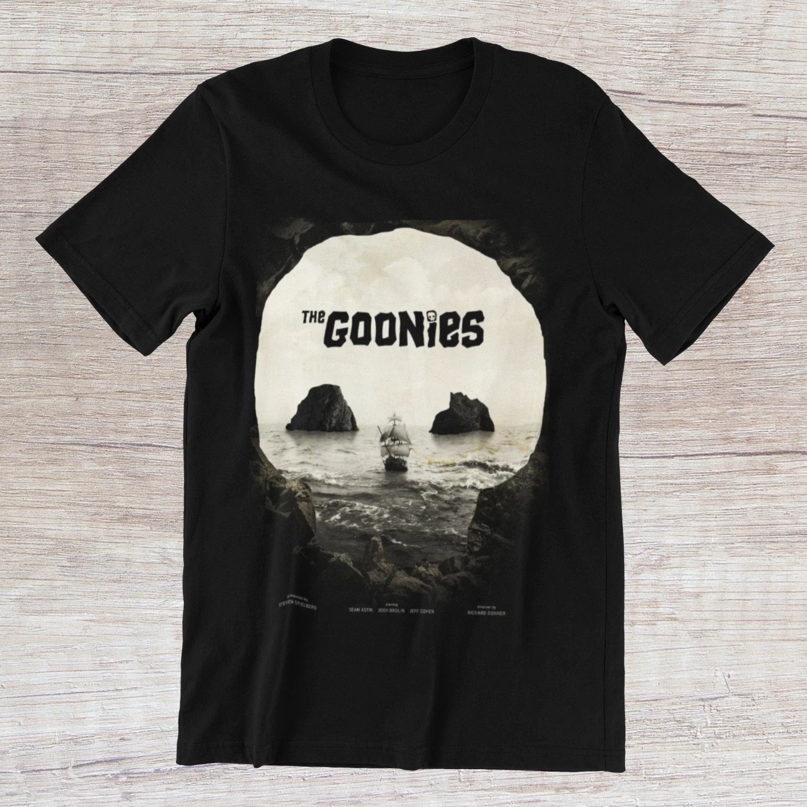 The Goonies T-Shirt Rare 1985 Movie Poster Art on a Quality Ring Spun Cotton Tee Unisex T-shirt, Sweatshirt, Hoodie, Long Sleeve Tee - T-Shirt, Sweatshirt, Hoodie