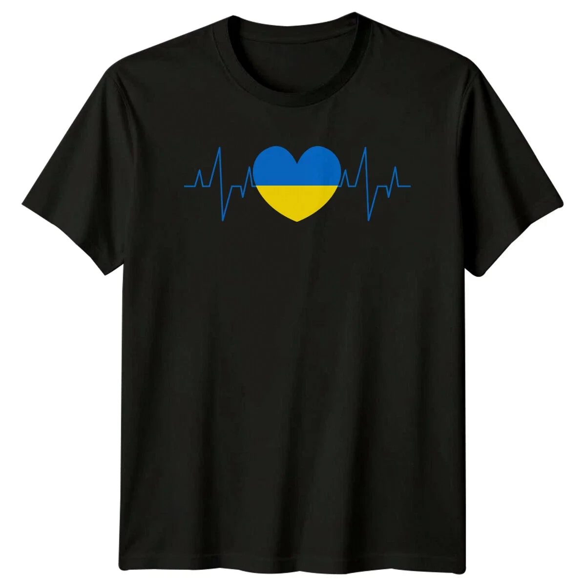 Ukraine Heartbeat Flag Patriotism Mens T-Shirt Ladies Graphic Tee Unisex Unisex T-shirt, Sweatshirt, Hoodie, Long Sleeve Tee - T-Shirt, Sweatshirt, Hoodie