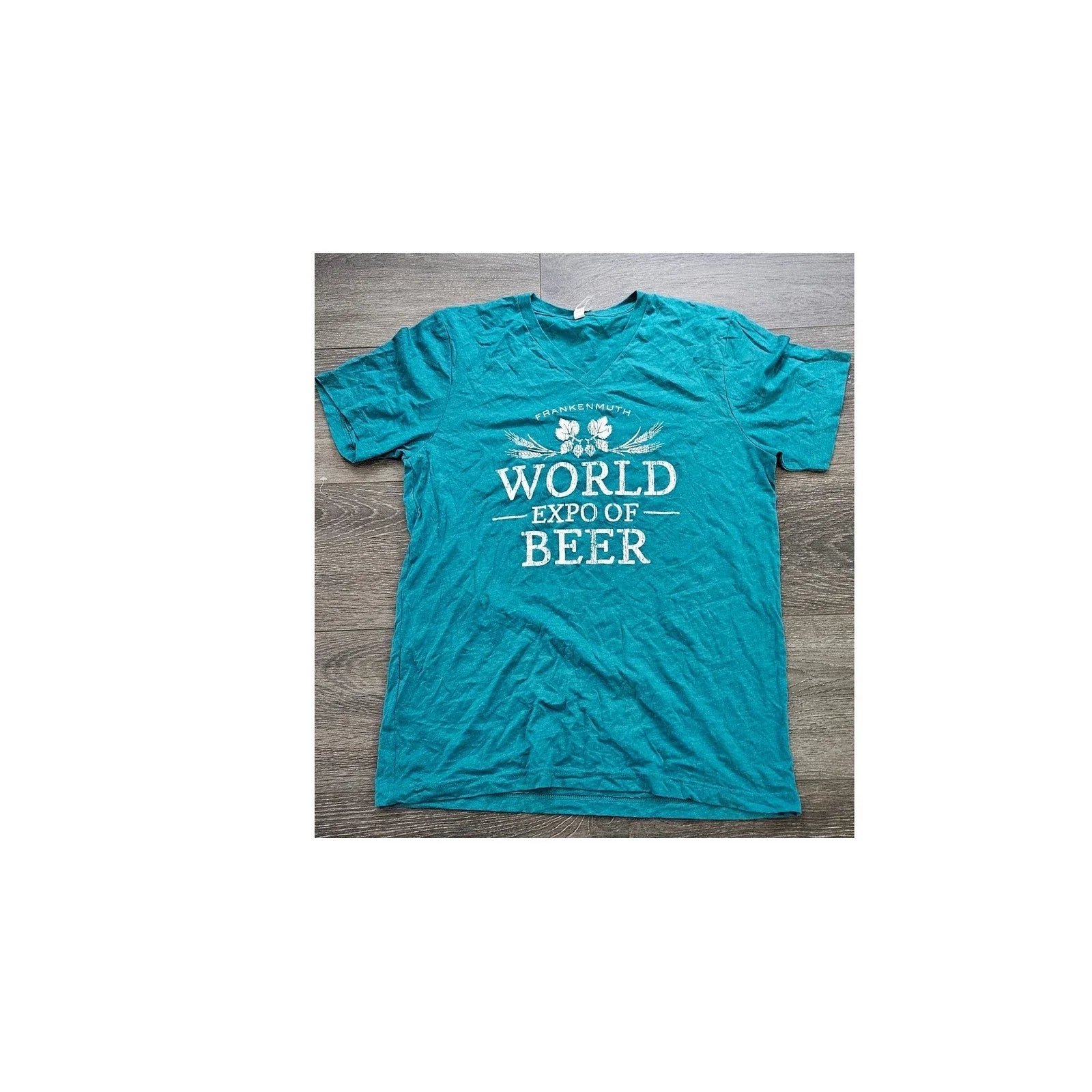 Frankenmuth World Expo of Beer Graphic T-Shirt Teal Blue Large Unisex T-shirt, Sweatshirt, Hoodie, Long Sleeve Tee - T-Shirt, Sweatshirt, Hoodie
