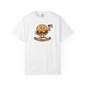 USA Burger Illustration T-Shirt | Patriotic Cheeseburger Tee, Cotton, Funny Tee Unisex T-shirt, Sweatshirt, Hoodie, Long Sleeve Tee - T-Shirt, Sweatshirt, Hoodie