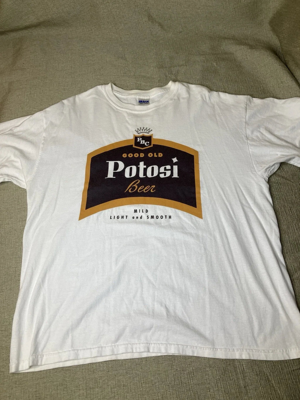Vintage Good Old Potosi Beer T Shirt Gildan Mens XL White Unisex T-shirt, Sweatshirt, Hoodie, Long Sleeve Tee - T-Shirt, Sweatshirt, Hoodie
