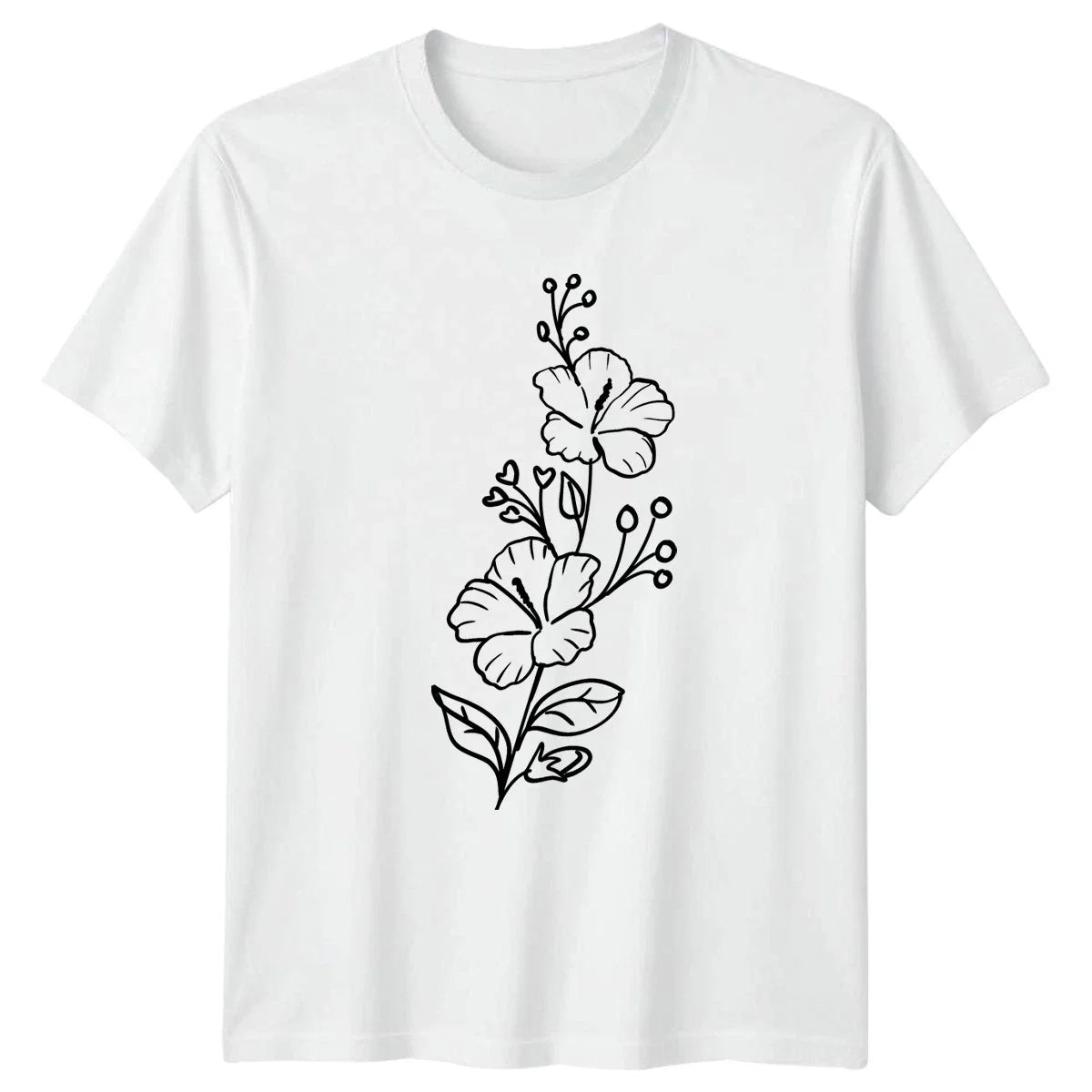 Botanical Flower Sketch Nature Art T-Shirt Botanical Floral Birthday Gift Unisex T-shirt, Sweatshirt, Hoodie, Long Sleeve Tee - T-Shirt, Sweatshirt, Hoodie
