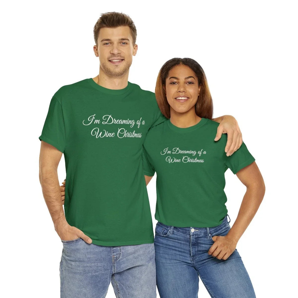 "I'm Dreaming of Wine Christmas" Unisex Heavy Cotton Tee Unisex T-shirt, Sweatshirt, Hoodie, Long Sleeve Tee - T-Shirt, Sweatshirt, Hoodie