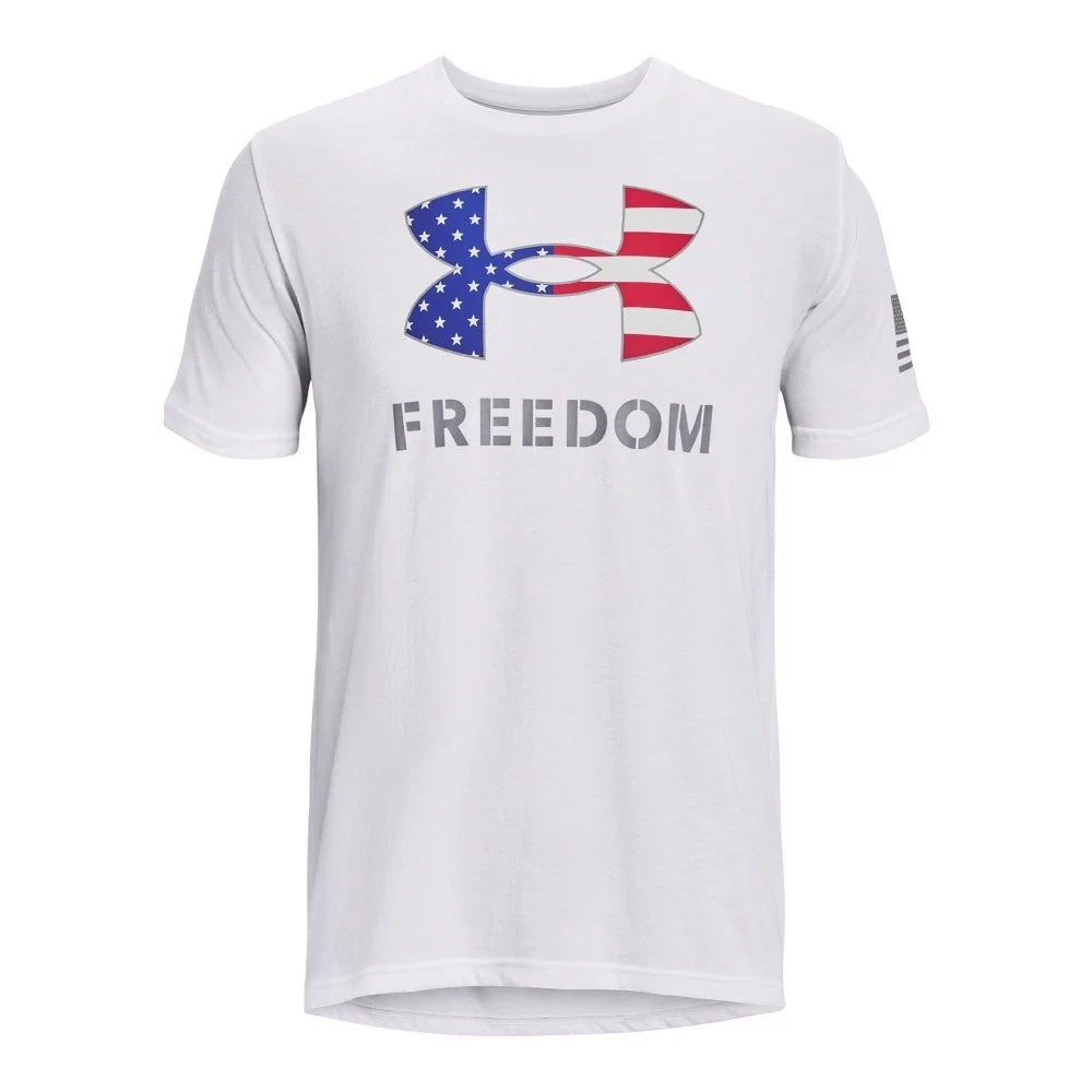 Under Armour 1370811 Men's UA Freedom Logo T-Shirt, White, 3X-Large Unisex T-shirt, Sweatshirt, Hoodie, Long Sleeve Tee - T-Shirt, Sweatshirt, Hoodie