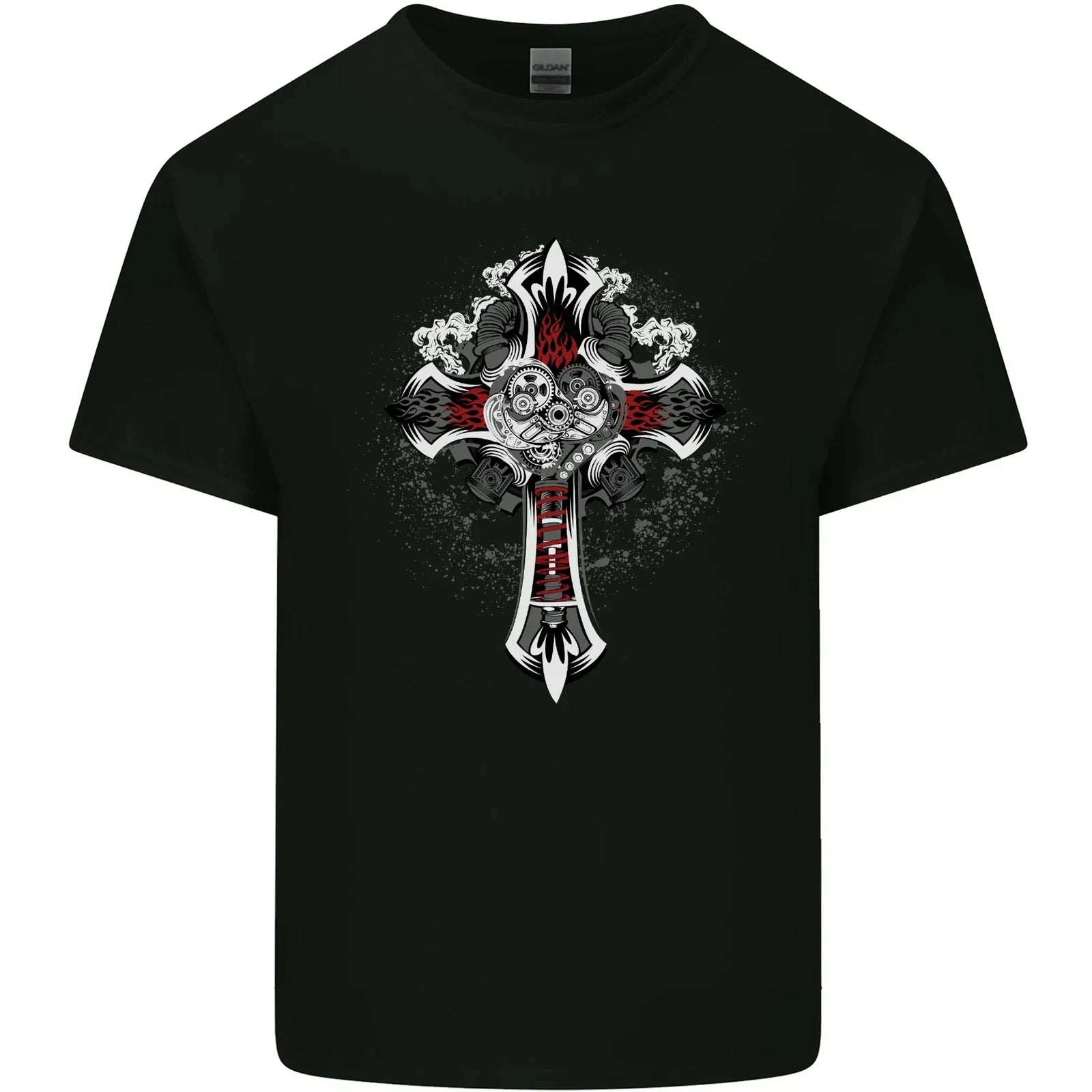 Steampunk Cross Gothic Heavy Metal Biker Mens Cotton T-Shirt Tee Top Unisex T-shirt, Sweatshirt, Hoodie, Long Sleeve Tee - T-Shirt, Sweatshirt, Hoodie