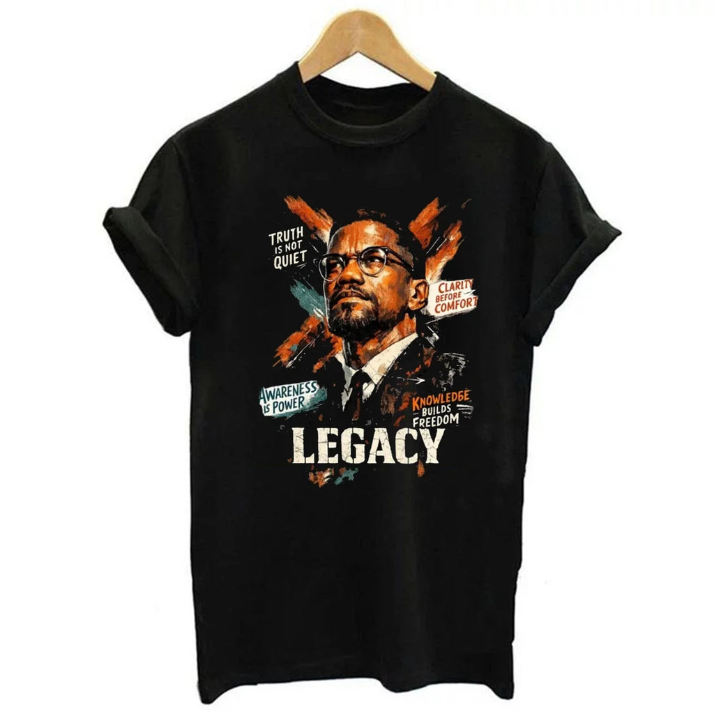 Vintage Malcolm X Legacy T-shirt, Malcolm X Graphic Tee, Black History Tee Unisex T-shirt, Sweatshirt, Hoodie, Long Sleeve Tee - T-Shirt, Sweatshirt, Hoodie