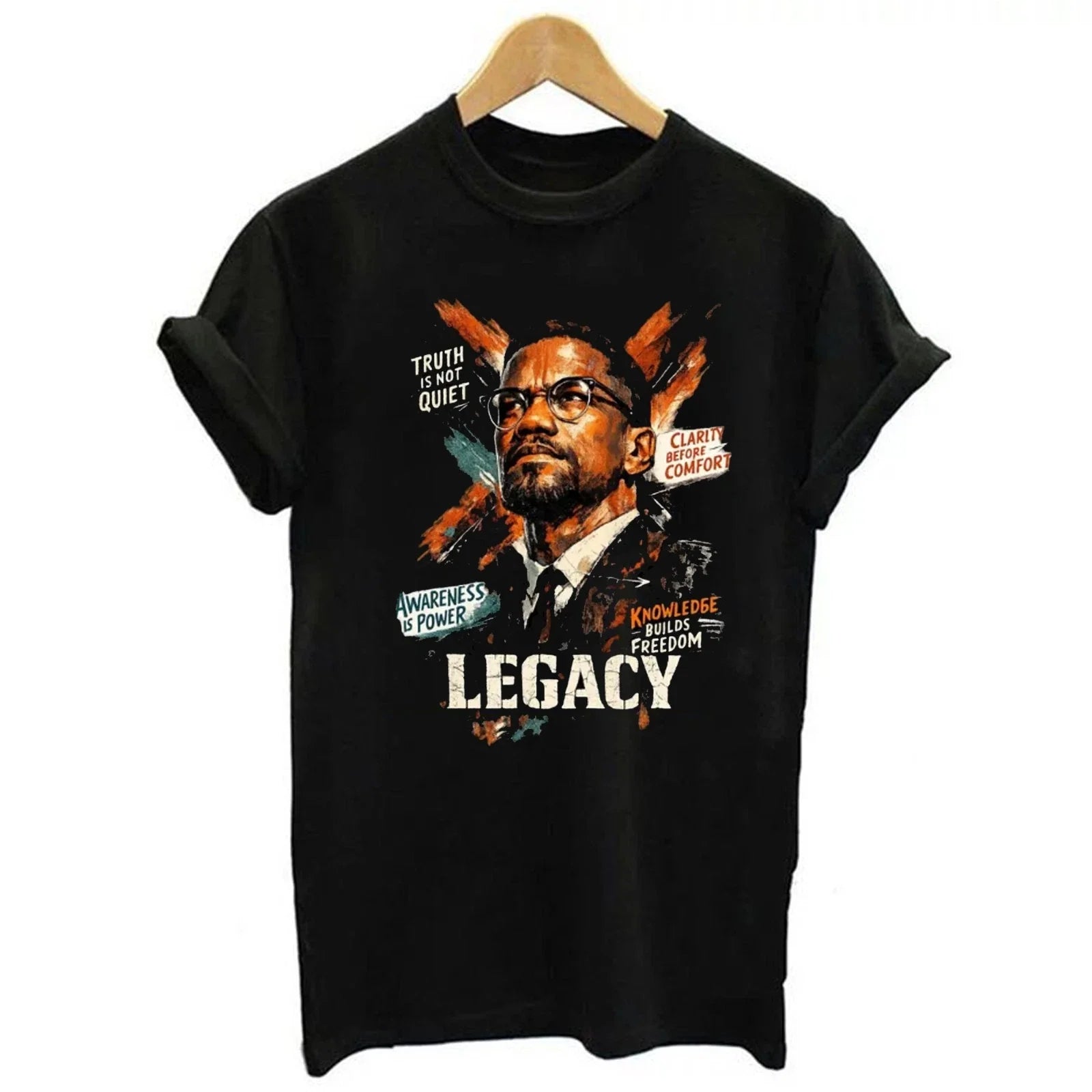 Vintage Malcolm X Legacy T-shirt, Malcolm X Graphic Tee, Black History Tee Unisex T-shirt, Sweatshirt, Hoodie, Long Sleeve Tee - T-Shirt, Sweatshirt, Hoodie