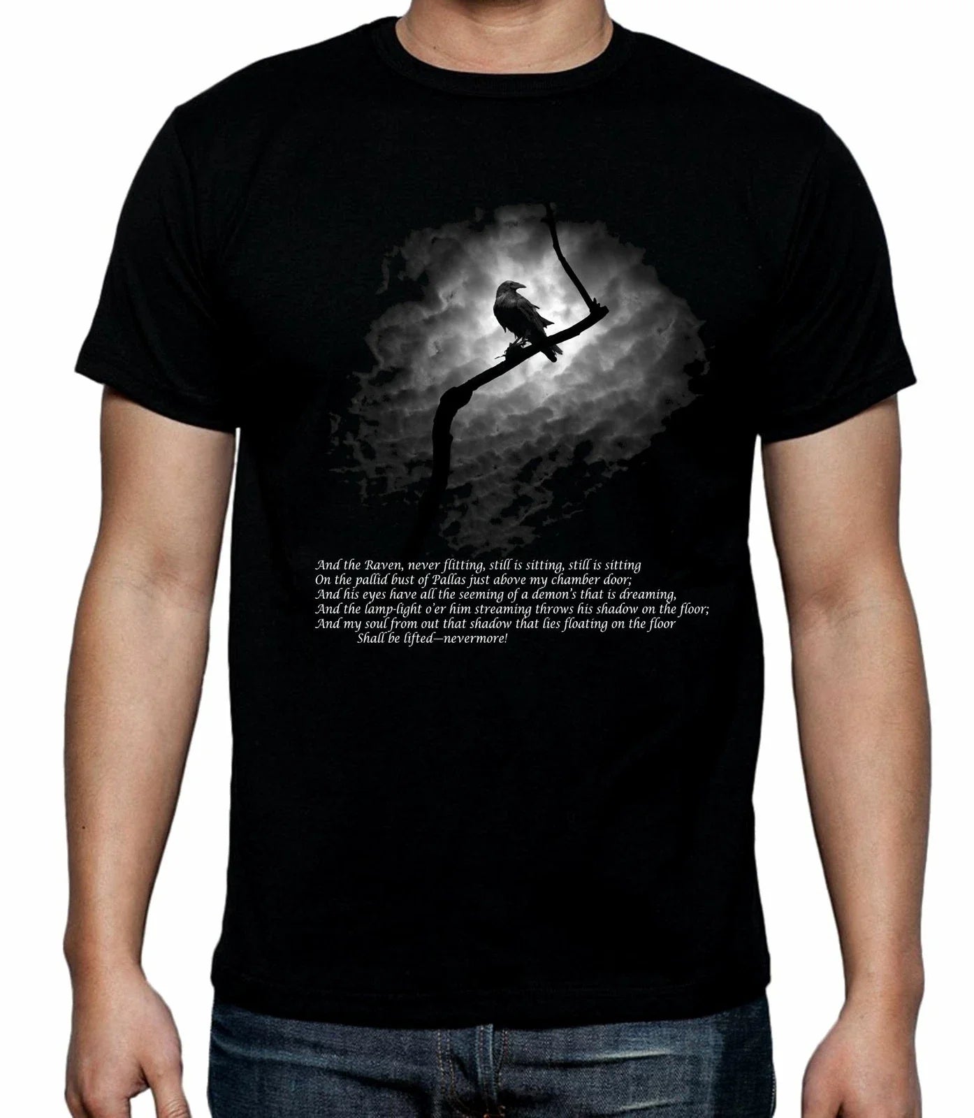 Edgar Allan Poe The Raven Men's T-Shirt - Goth Gothic Unisex T-shirt, Sweatshirt, Hoodie, Long Sleeve Tee - T-Shirt, Sweatshirt, Hoodie