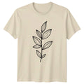 Minimalist Botanical Leaf Branch Design T-Shirt Foliage Line Art Plants Birthday Unisex T-shirt, Sweatshirt, Hoodie, Long Sleeve Tee - T-Shirt, Sweatshirt, Hoodie
