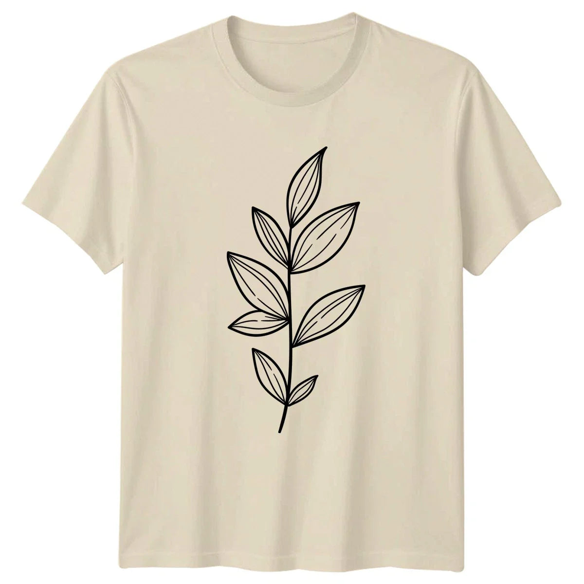 Minimalist Botanical Leaf Branch Design T-Shirt Foliage Line Art Plants Birthday Unisex T-shirt, Sweatshirt, Hoodie, Long Sleeve Tee - T-Shirt, Sweatshirt, Hoodie