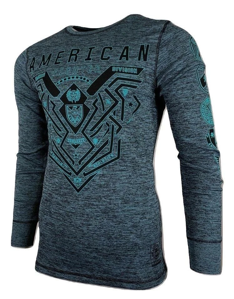 AMERICAN FIGHTER Men's L/S Thermal BRIMLEY Athletic Biker Unisex T-shirt, Sweatshirt, Hoodie, Long Sleeve Tee - T-Shirt, Sweatshirt, Hoodie