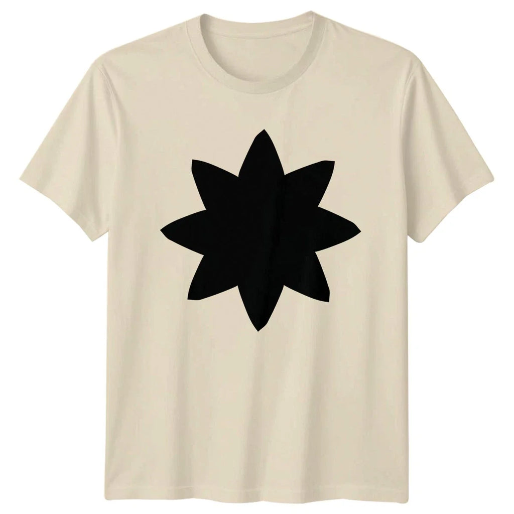 Minimalist Eight Petal Flower Silhouette T-Shirt Minimalism Abstract Graphic Unisex T-shirt, Sweatshirt, Hoodie, Long Sleeve Tee - T-Shirt, Sweatshirt, Hoodie