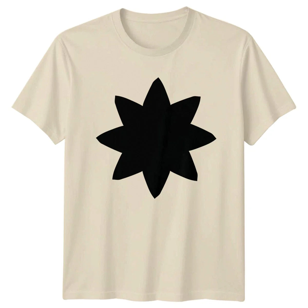 Minimalist Eight Petal Flower Silhouette T-Shirt Minimalism Abstract Graphic Unisex T-shirt, Sweatshirt, Hoodie, Long Sleeve Tee - T-Shirt, Sweatshirt, Hoodie