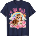 Alpha Male Funny Cat Kitten Rainbow Floral Unisex T-Shirt Unisex T-shirt, Sweatshirt, Hoodie, Long Sleeve Tee - T-Shirt, Sweatshirt, Hoodie