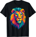 Colorful Geometric Lion Head T-ShirtBold Vibrant Art Design Gift Unisex T-Shirt Unisex T-shirt, Sweatshirt, Hoodie, Long Sleeve Tee - T-Shirt, Sweatshirt, Hoodie