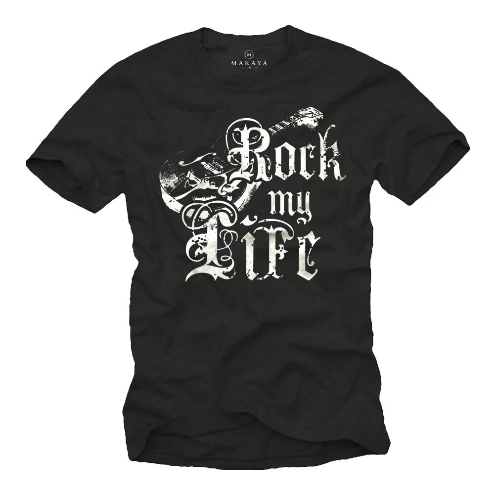 Rock Music Band Mens T-Shirt with Rockabilly Guitar - Mens Punk Shirt Unisex T-shirt, Sweatshirt, Hoodie, Long Sleeve Tee - T-Shirt, Sweatshirt, Hoodie