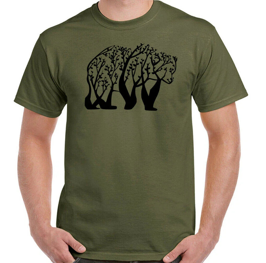 Bear T-Shirt Tree Mens Funny Abstract Art Wild Animal Top Outdoors Trekking Top Unisex T-shirt, Sweatshirt, Hoodie, Long Sleeve Tee - T-Shirt, Sweatshirt, Hoodie