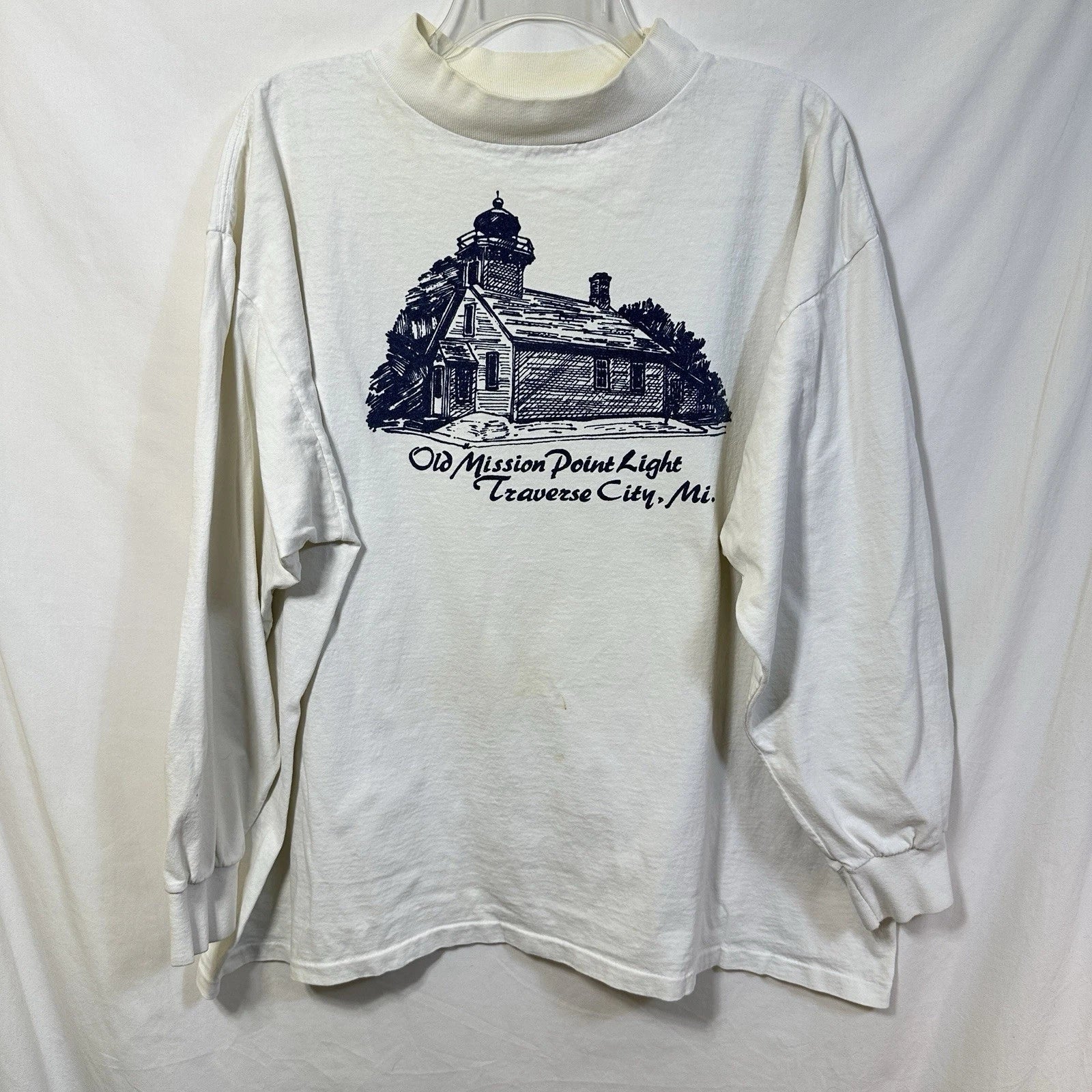 Vintage Michigan Rag Co. Old Mission Point Light House Traverse City T-Shirt 2XL Unisex T-shirt, Sweatshirt, Hoodie, Long Sleeve Tee - T-Shirt, Sweatshirt, Hoodie